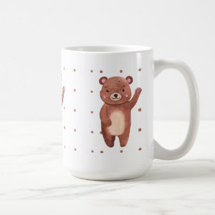 Adorable cute bear dots pattern girly kids mother coffee mug