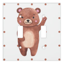 Adorable cute bear dots pattern nursery kids docor light switch cover