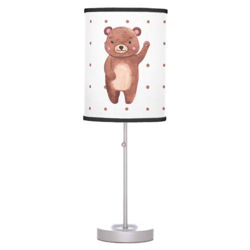 Adorable cute bear dots pattern nursery kids docor table lamp