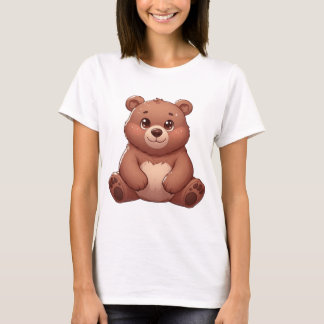 Adorable Cute Bear Illustration – A Lovable Cartoo T-Shirt