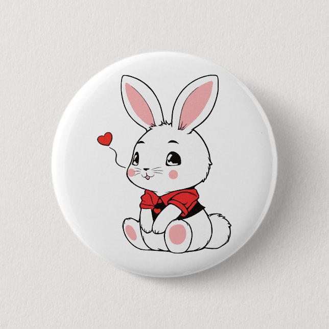 Adorable cute Bunny Button (Front)