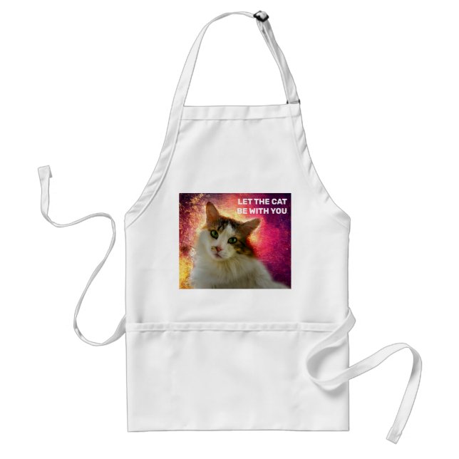 Adorable Cute Calico Cat Adult Apron (Front)