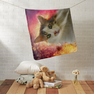 Adorable Cute Calico Cat Baby Blanket