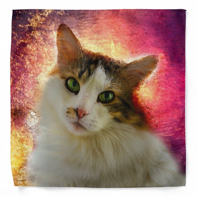 Adorable Cute Calico Cat Bandana (Front)