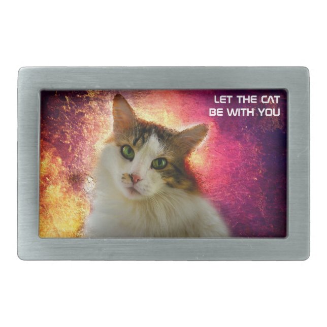 Adorable Cute Calico Cat Belt Buckle (Front)