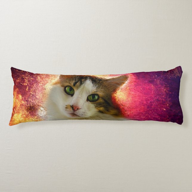 Adorable Cute Calico Cat Body Pillow (Front)