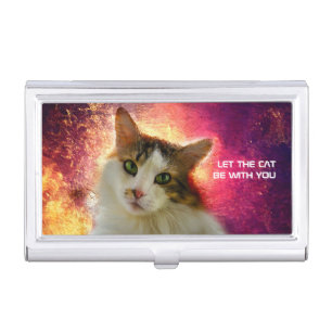 Adorable Cute Calico Cat Business Card Case
