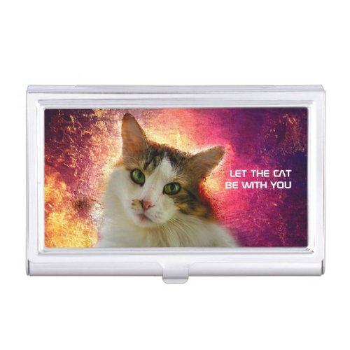 Adorable Cute Calico Cat Business Card Case