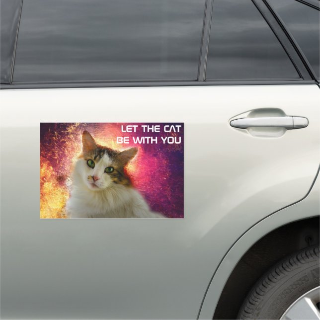 Adorable Cute Calico Cat Car Magnet (In Situ)