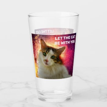 Adorable Cute Calico Cat Glass by DigitalSolutions2u at Zazzle