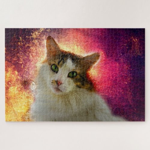 Adorable Cute Calico Cat Jigsaw Puzzle