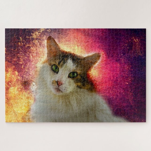 Adorable Cute Calico Cat Jigsaw Puzzle (Horizontal)