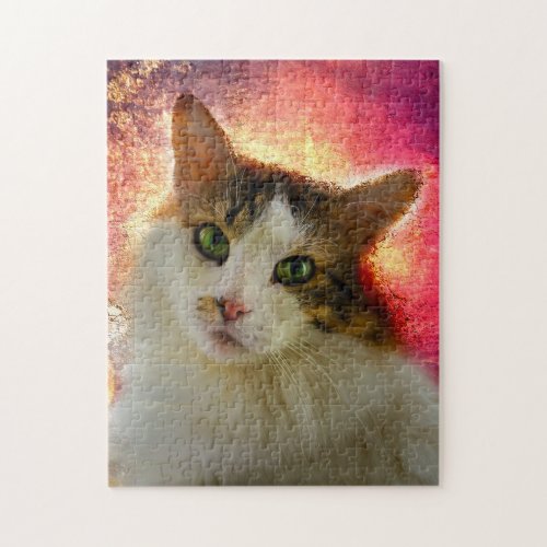 Adorable Cute Calico Cat Jigsaw Puzzle