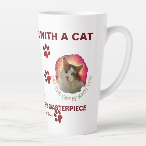 Adorable Cute Calico Cat Latte Mug