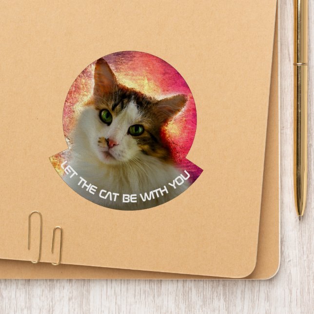 Adorable Cute Calico Cat Patch (On Folder)