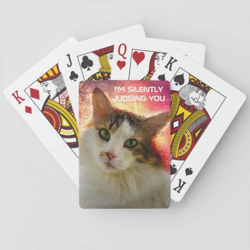 Adorable Cute Calico Cat Playing Cards