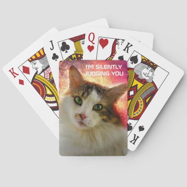 Adorable Cute Calico Cat Poker Cards (Back)