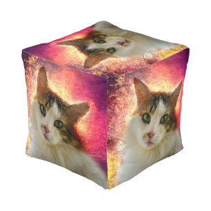 Adorable Cute Calico Cat Pouf