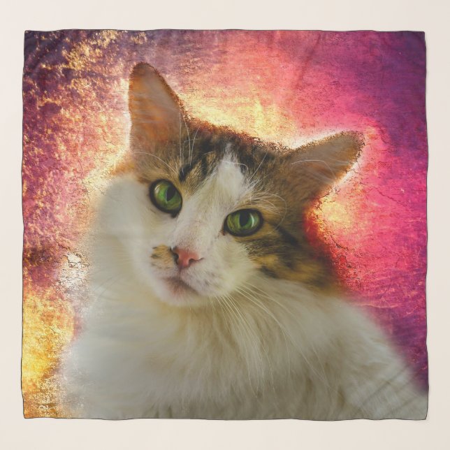 Adorable Cute Calico Cat Scarf (Front)