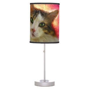Adorable Cute Calico Cat Table Lamp