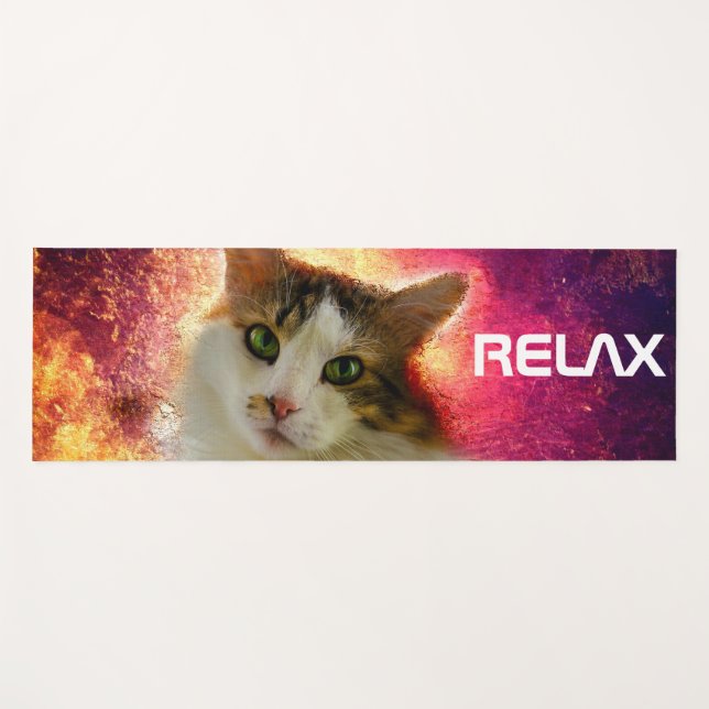 Adorable Cute Calico Cat Yoga Mat (Front (Horizontal))