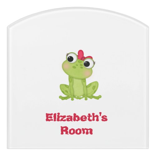 Adorable Cute Cartoon Froog  Door Sign