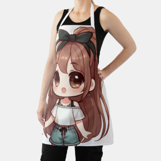 Adorable cute Cartoon Girl Apron