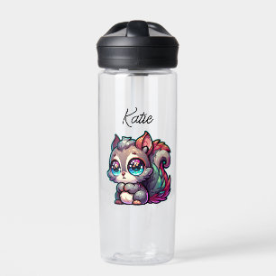 Adorable Cute Cartoon Squirrel Personalized Water Bottle