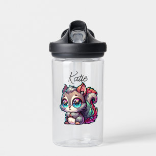 Adorable Cute Cartoon Squirrel Personalized Water Bottle