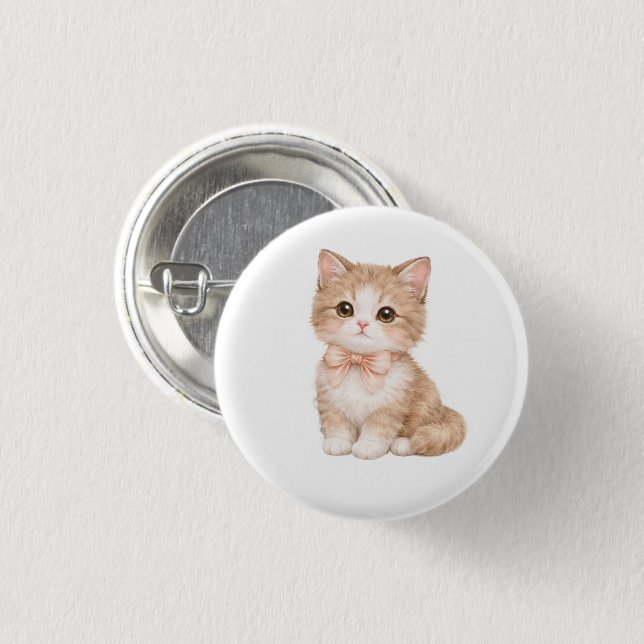 Adorable Cute Cat Design – Cat Lovers’ Gifts  Button (Front & Back)