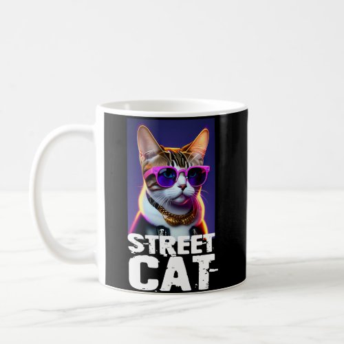 Adorable Cute Cat in Leather Jacket Coffee Mug