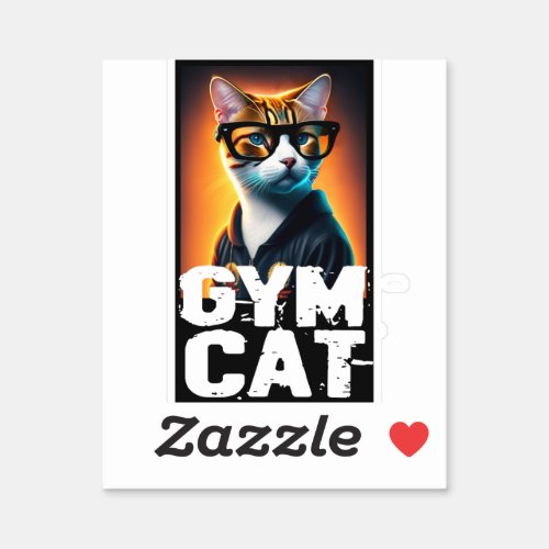 Adorable Cute Cat in Tracksuit Sticker