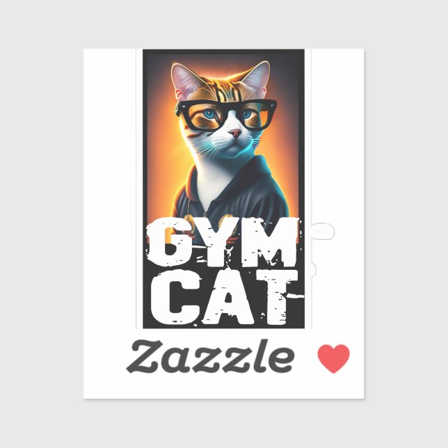 Adorable Cute Cat in Tracksuit Sticker (Sheet)
