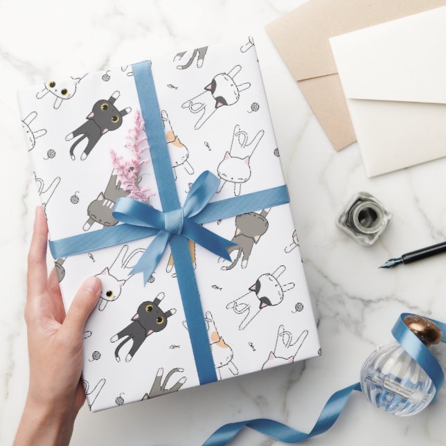 Adorable Cute Cat pattern for Your Gift Pack Wrapping Paper (Gifting)