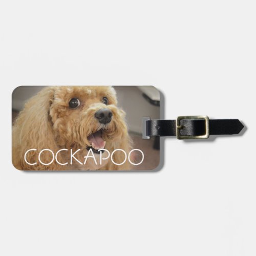 Adorable Cute Cockapoo Dog Smiling Personalized Luggage Tag