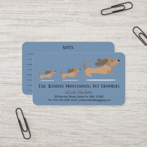 Adorable Cute Dachshund Mom  Puppies Pet Grooming Business Card