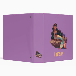 Adorable Cute Elegant Mermaid with Kids Name 3 Ring Binder