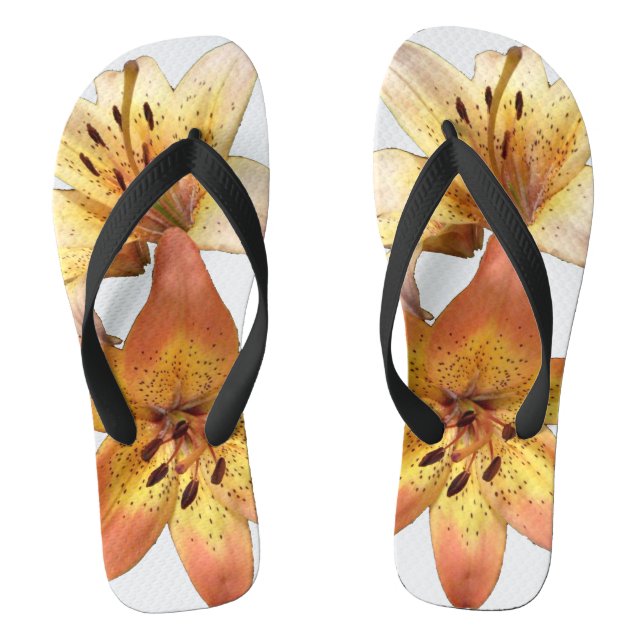 Adorable Cute Fancy Day Lily Photo Flip Flops (Footbed)