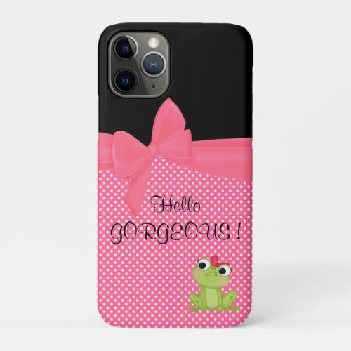 Adorable Cute Frog on Polka Dots_Hello Gorgeous iPhone 11 Pro Case