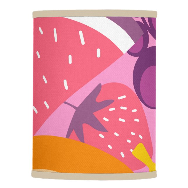 Adorable cute fruit pattern modern elgant purple lamp shade (Front)