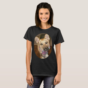 Adorable Cute German Shepherd Dog Back Tan Women's T-Shirt