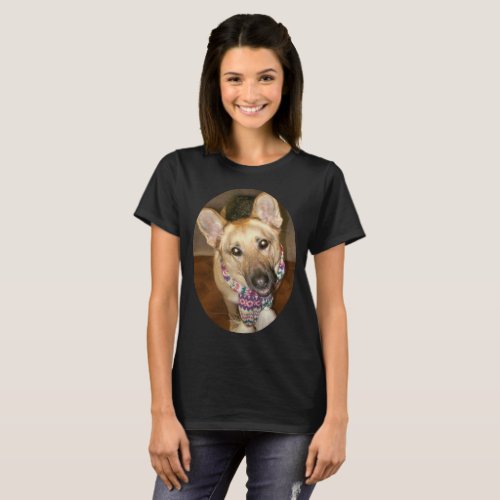 Adorable Cute German Shepherd Dog Back Tan Womens T_Shirt