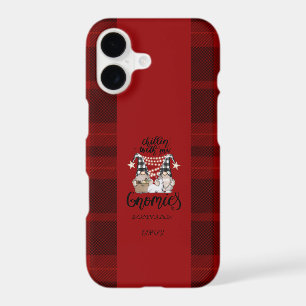 Adorable Cute Gnomes Red Buffalo Plaid iPhone 17 Case