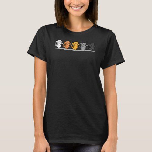 Adorable Cute Happy Funny Silly Line Dancing Cat T_Shirt