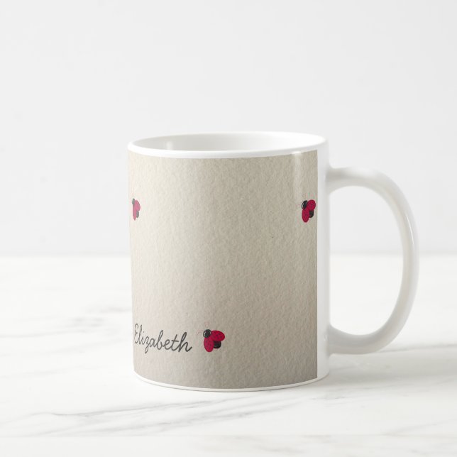 Adorable Cute ,Ladybug,Luminous-Personalized Coffee Mug (Right)