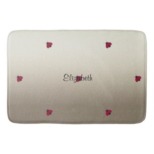 Adorable Cute LadybugsLuminous_Personalized Bath Mat