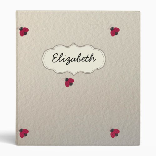 Adorable Cute LadybugsLuminous_Personalized Binder