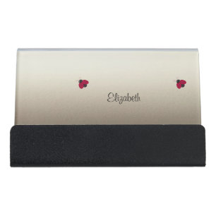 Adorable Cute ,Ladybugs,Luminous-Personalized Desk Business Card Holder