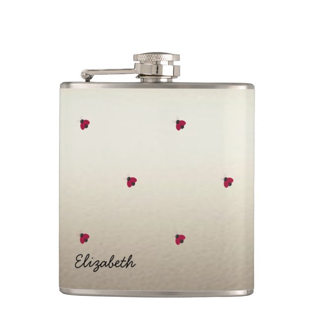 Adorable Cute ,Ladybugs,Luminous-Personalized Hip Flask (Front)