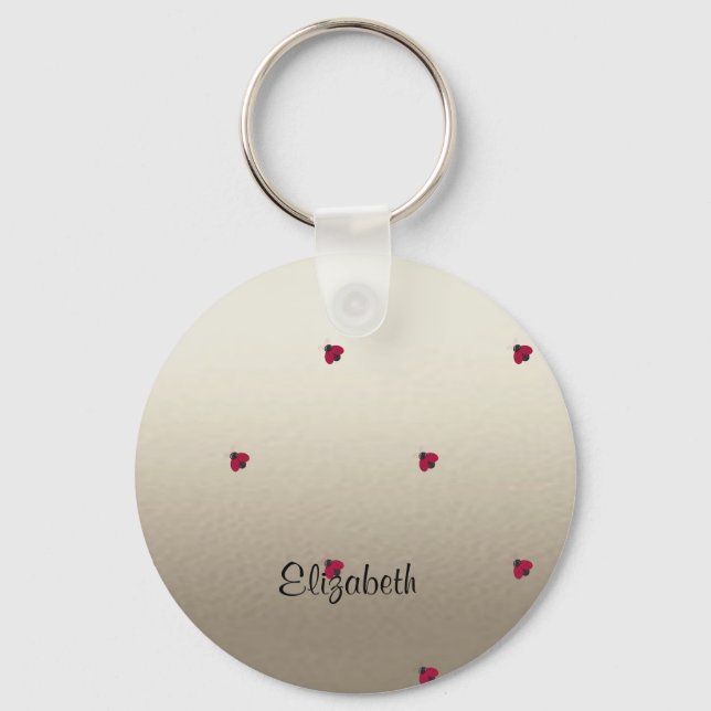 Adorable Cute ,Ladybugs,Luminous-Personalized Keychain (Front)